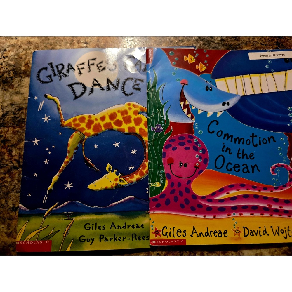 Giles Andreae Scholastic Book Lot Giraffes Cant Dance Commotion in the Ocean